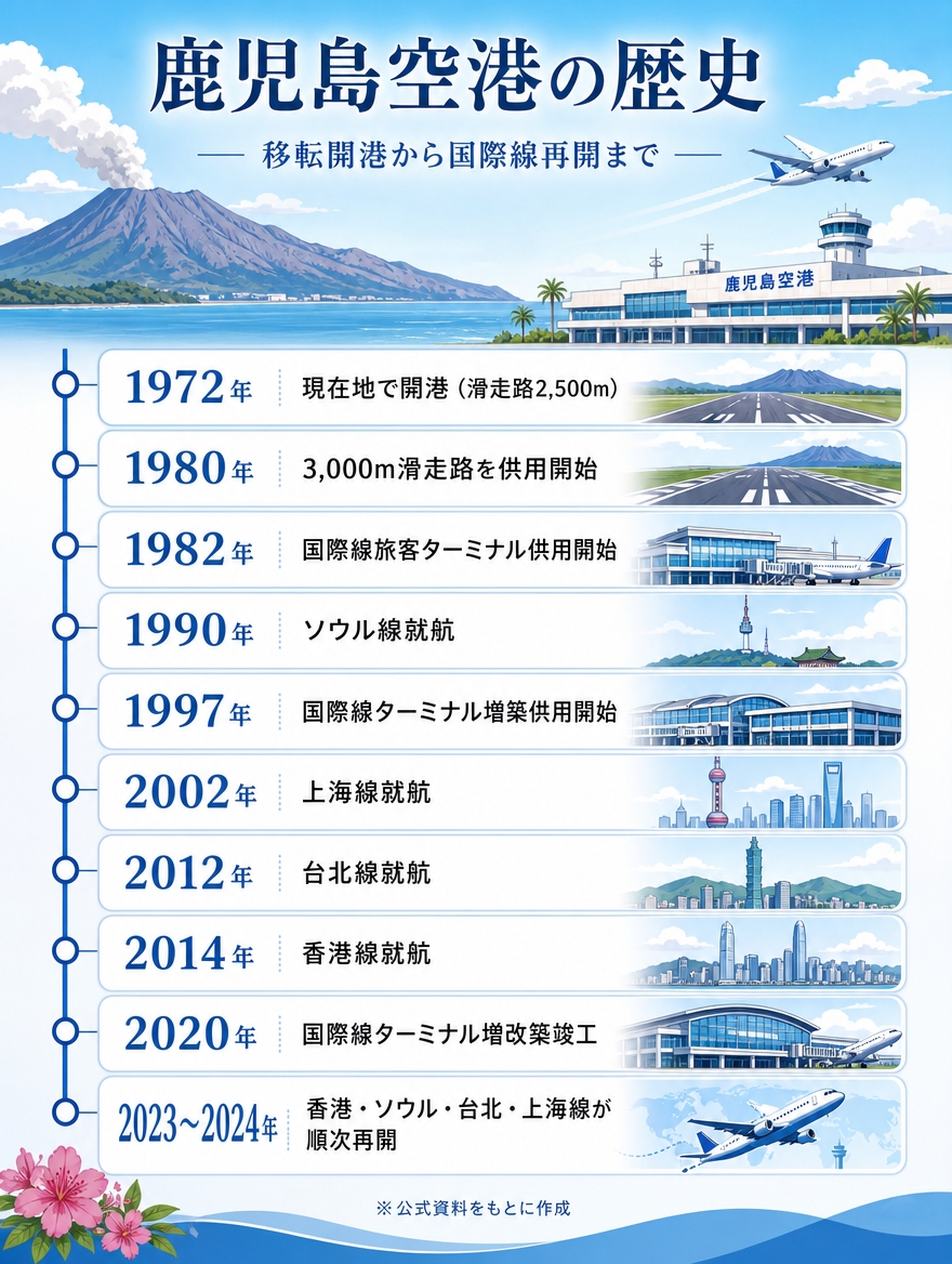 鹿児島空港の歴史 年表画像